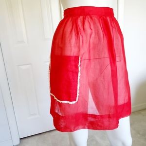 1950s Vintage half aprons red